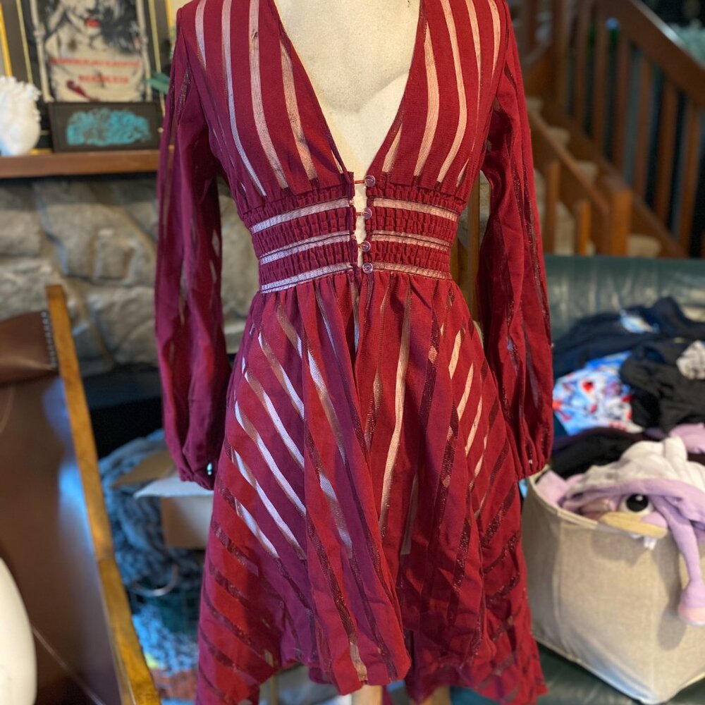 Anthropologie Sheer Striped Duster